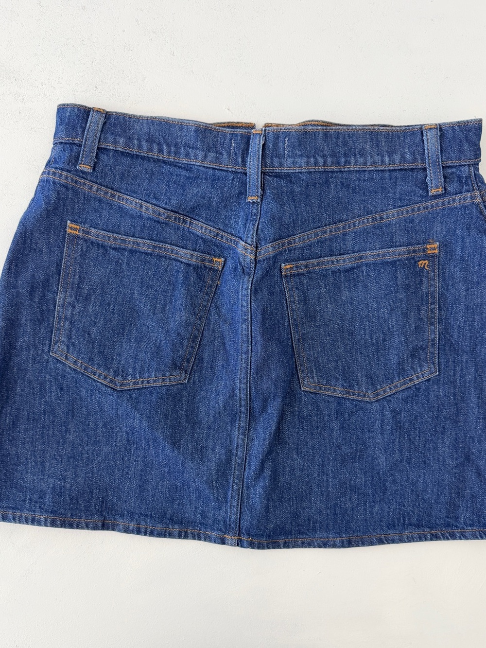 Madewell Dark Blue Stretch Denim A-Line Mini Skirt Women’s size 29 - Picture 8 of 10